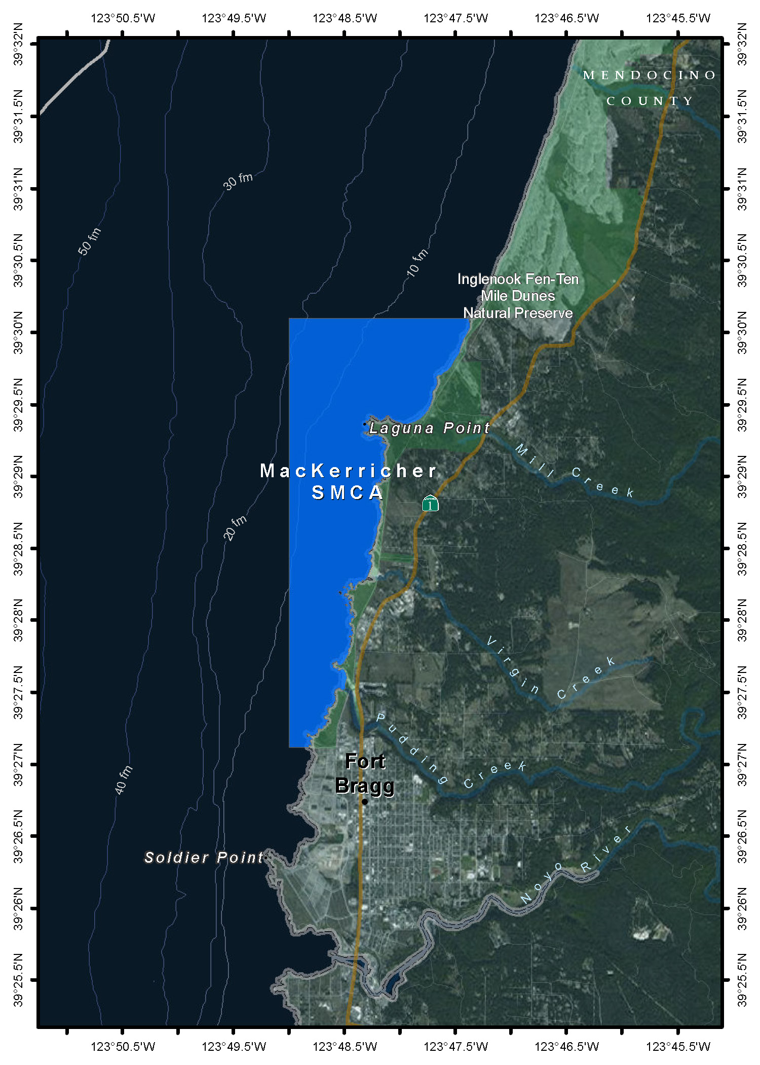 Map of MacKerricher State Marine Conservation Area - click to enlarge in new tab